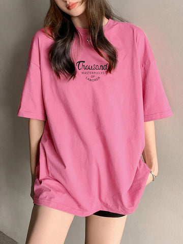Women'S Pink "Thousand Masterpieces" Graphic T-Shirt .