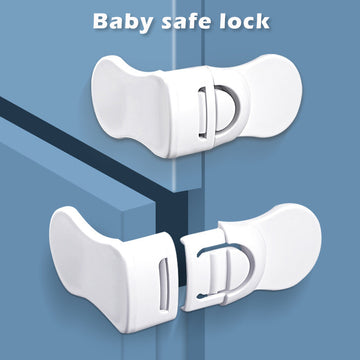 5pcs Child Safety Locks, For Cabinets And Drawers, Toilet, Fridge & More Easy Installation, No Drilling Required - Baby Proofing Cabinet Kitchen System With Strong Adhesive Tape, Baby Safety Locks Christmas, Halloween, Thanks