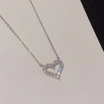 1pc Sparkling Faux Diamond Heart Pendant Necklace For Men And Women - Perfect Gift For Your Daughter's Birthday Party!