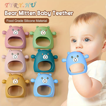 The Perfect Teething Toy For Babies 6M+ - TYRY.HU Silicone Anti-Drop Teether Pacifier With Soft Hands For Sucking & Breastfeeding, Christmas, Halloween, Thanksgiving Day Gift