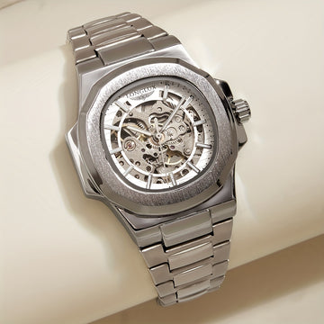 Dial4.1cmNautilus Watch For Men Fully Automatic Business Leisure Watch All Metal Case Steel Bow Strap With Butterfly Clasp Trend Fashion Luminous Waterproof Watch Christmas Gift Valentine's Day Gift