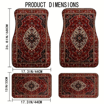 4pcs Elegant Moroccan-Inspired Car Floor Mats