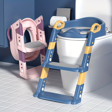Children's Toilet Foldable Seat Baby Potty Training Seat With Ladder, Christmas, Halloween, Thanksgiving Day Gift Carnival