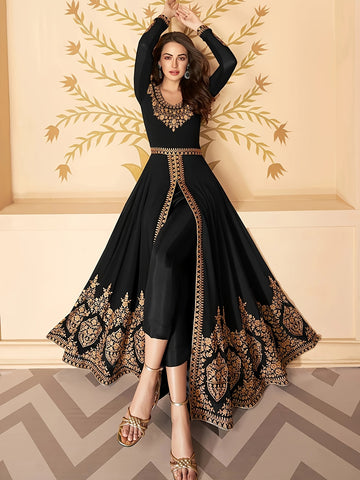 2pcs Middle Eastern European Retro High-Waist V-Neck Long Sleeve./MH