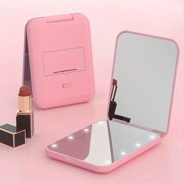 LED Pocket Makeup Mirror, 1X/3X Magnified LED Mini Compact