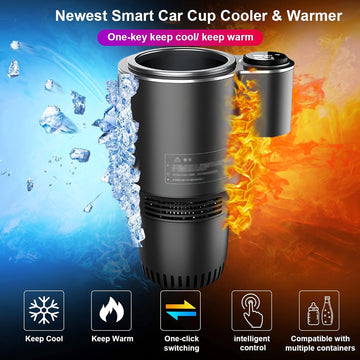 Cooler And Warmer Smart Car Cup With One-Click Temperature Control