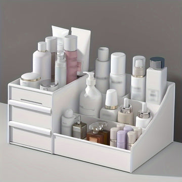 1pc Makeup Organizer With Drawers, Countertop Cosmetic Storage Box, Makeup Organizer Storage Box, Cute Bedroom Bathroom Organizer Drawers Countertop For Women And ladies