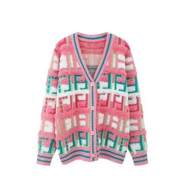Women Long Sleeve Sweater Cardigan Twist Cable Knitted .
