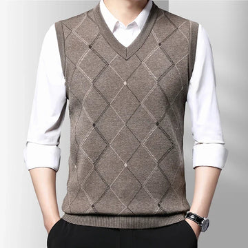 Casual Sweater Tank Top Autumn and Winter Warm Men's Vest.