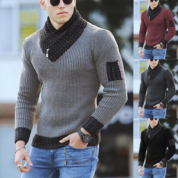 Sweater Turtleneck Men Winter Fashion Vintage Style Sweater.