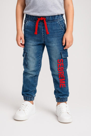 Boys SEBREME Print Cargo Denim Jogger I MH