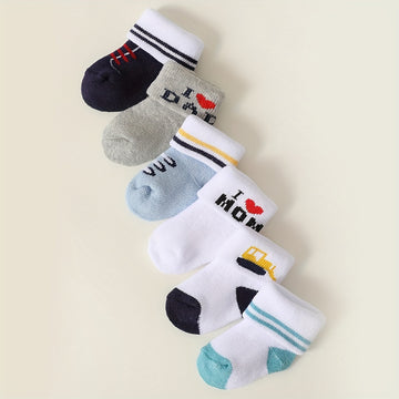 6/12 Pairs Baby Socks - for Boys & Girls, /MH