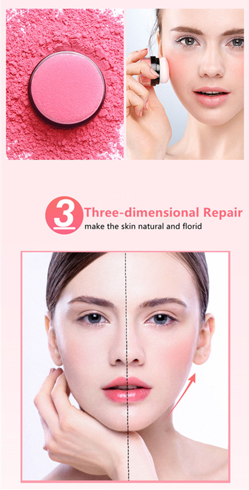 ILISYA Soft Face Blusher Powder Cheek Rouge Nourishing Nude Makeup .