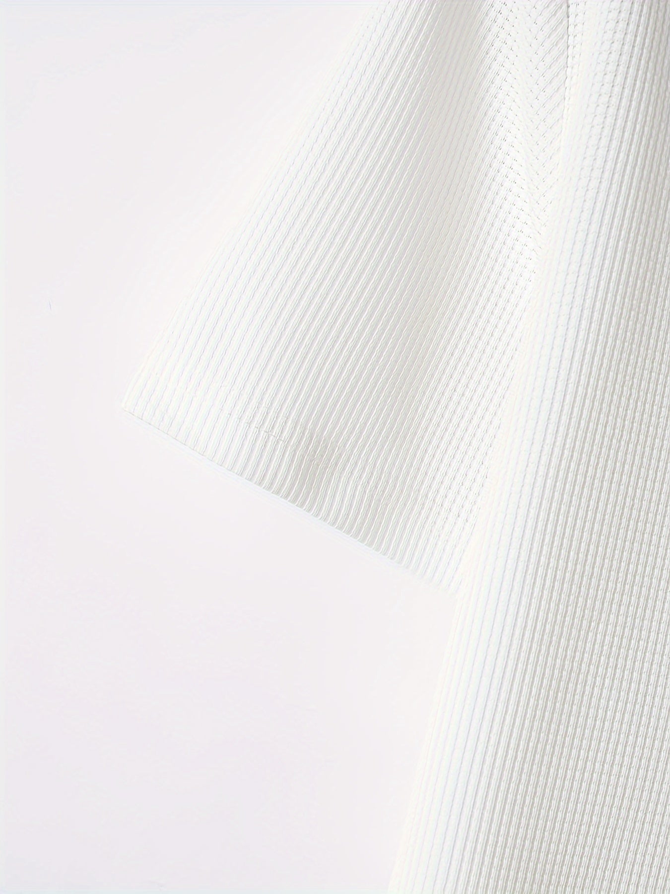 Men's Solid Waffle Stand Collar Short Sleeve Golf Shirts,