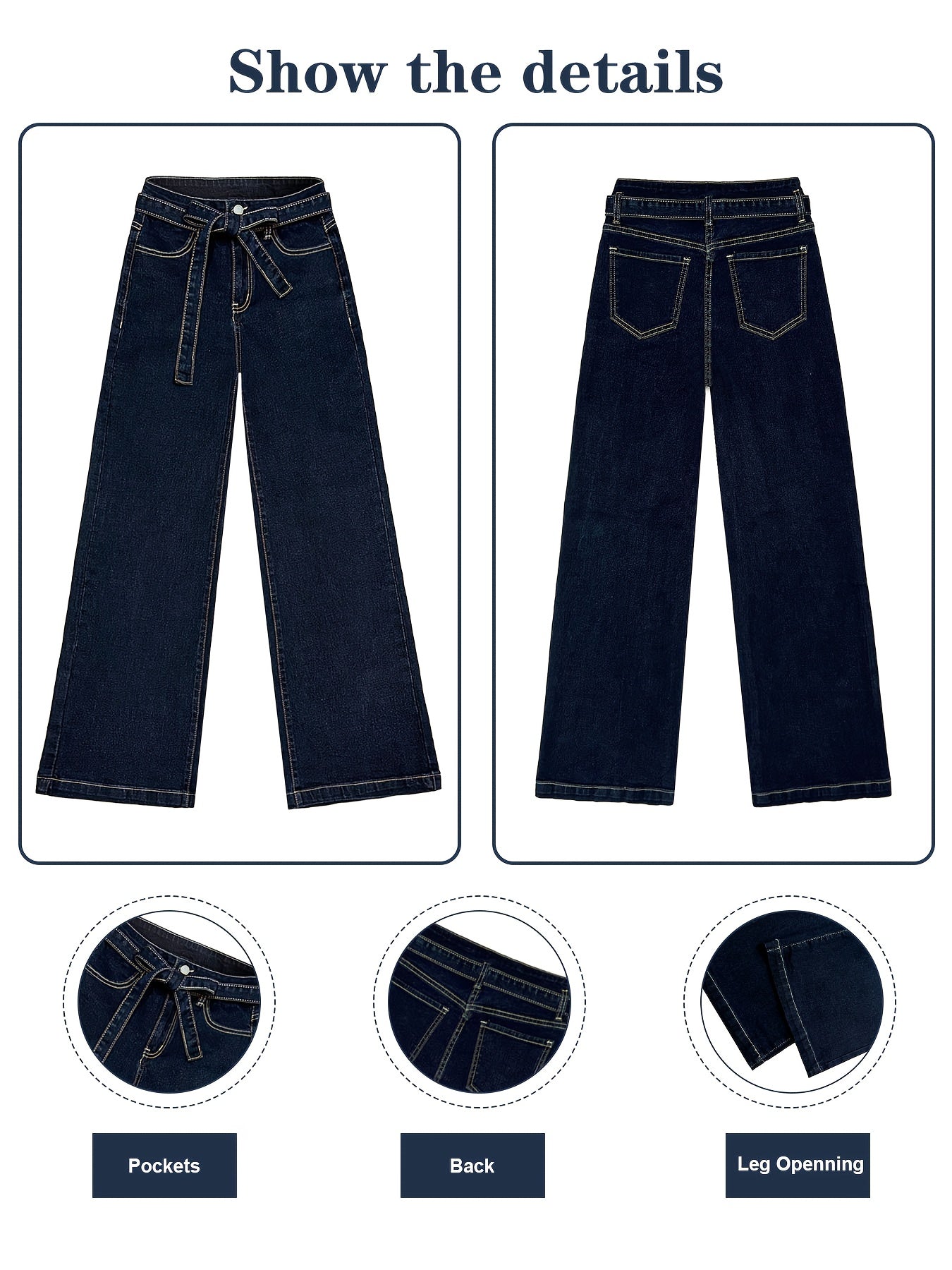 Women'S Stretch High-Waisted Wide-Leg Jeans - ./MH