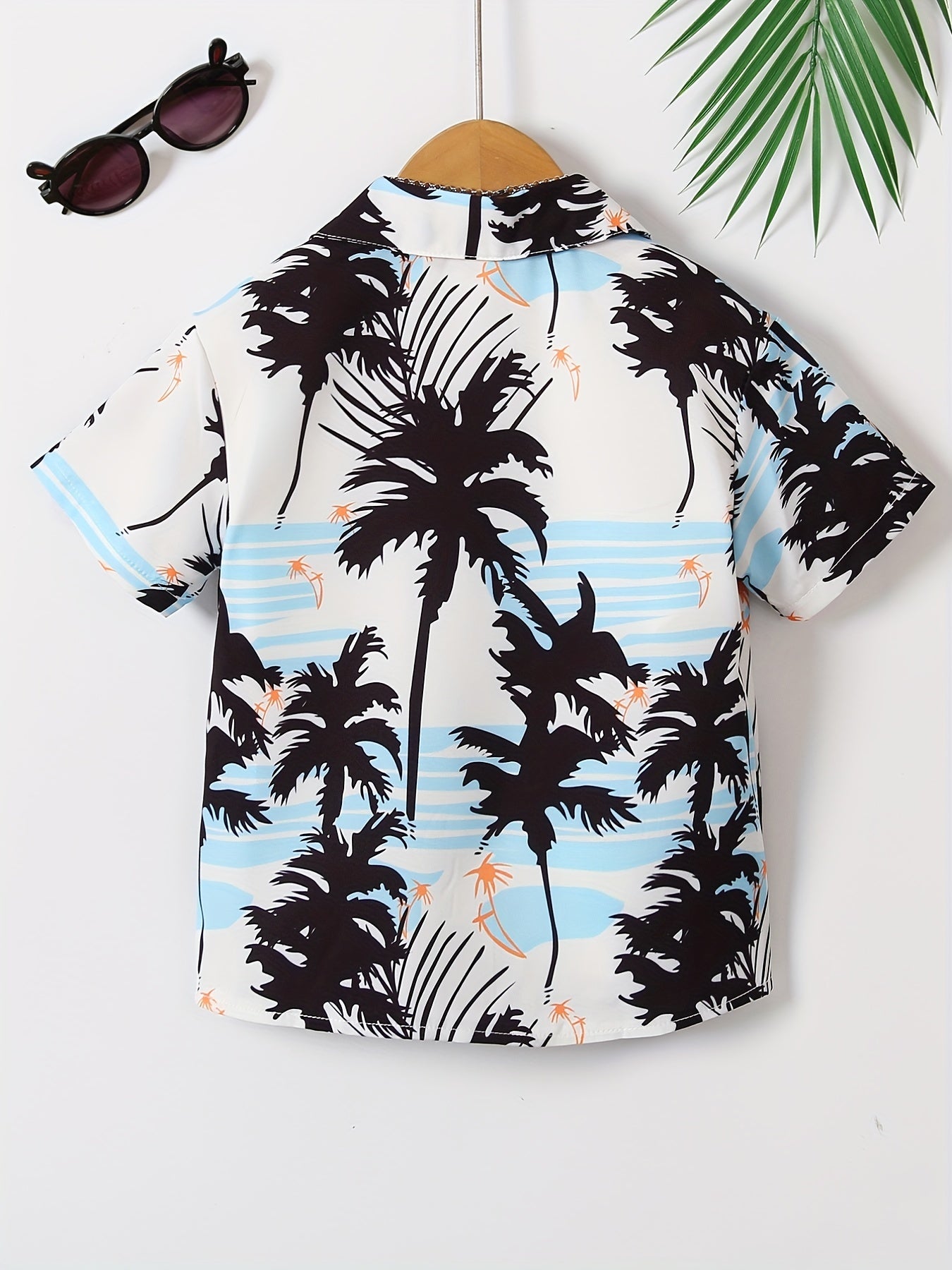Boy's Hawaiian T-shirt Vacation Kids Round Neck .