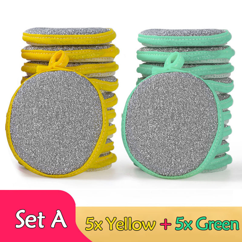 5/10pcs, Double Side Dishwashing Sponge Pan Pot Dish Wash.
