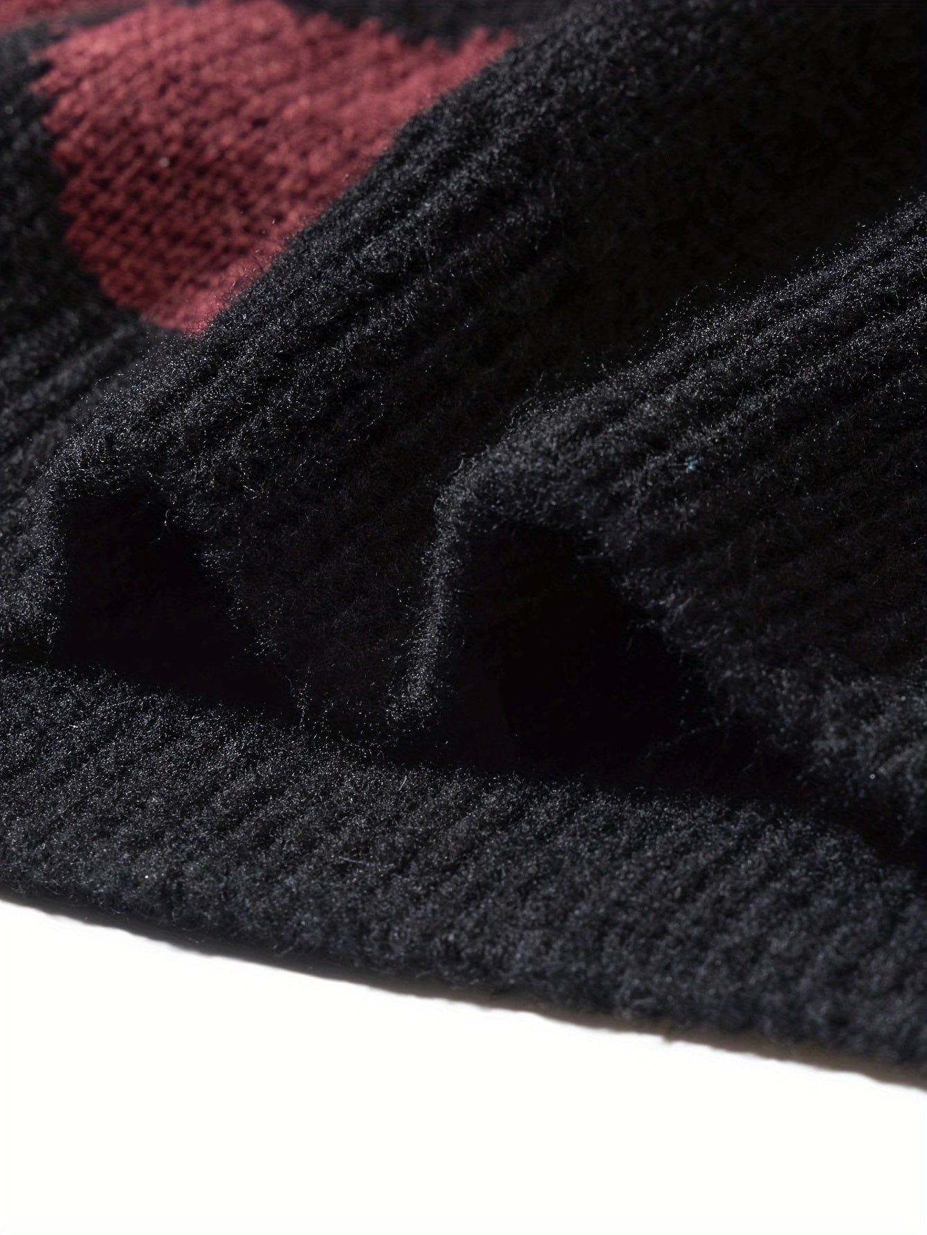 Trendy Pattern Knitted Sweater, Men's Casual Warm Slightly Stretch.