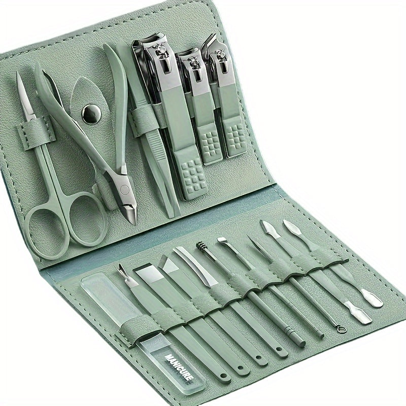 Complete Manicure & Pedicure Kit - Stainless Steel Nail Clippers, Files & Cutters - Odorless Personal Care Set for Men & Women