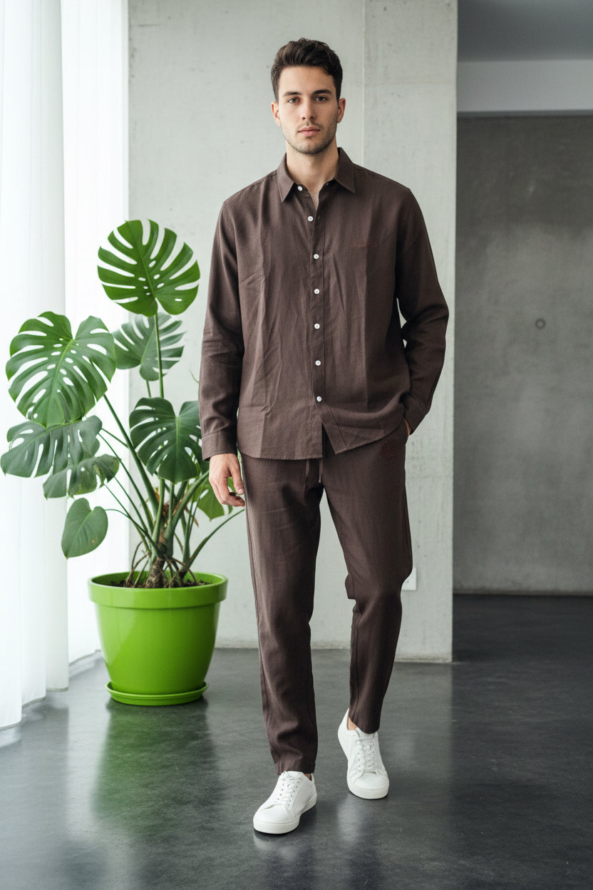 Men’s Premium Linen Co-ord Set | Matching Shirt & Trouser | Casual Summer Suit | 5 Colors | M–XXL | MH