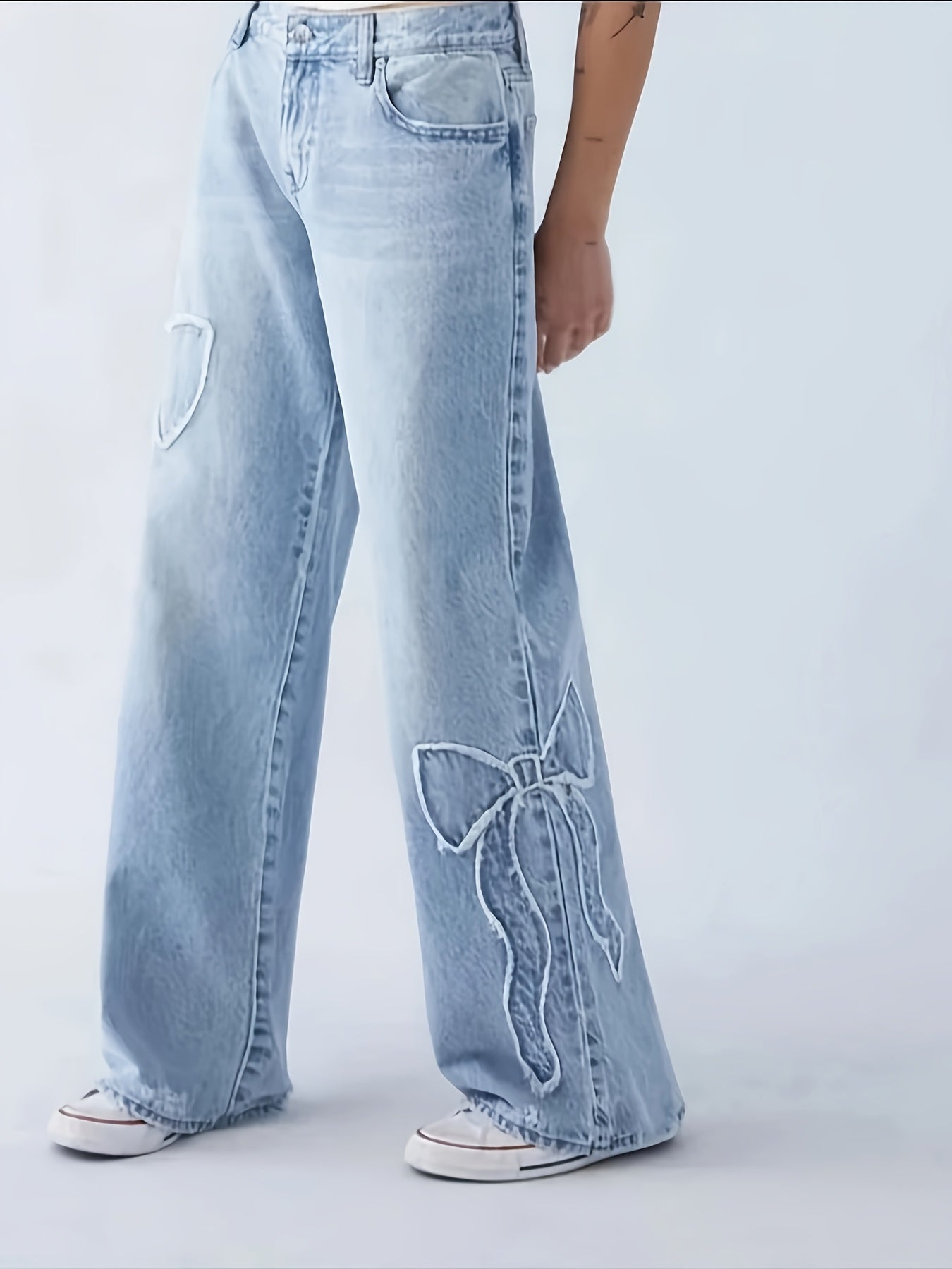 European And American Women'S Fashionable Embroidered Washed ./MHs