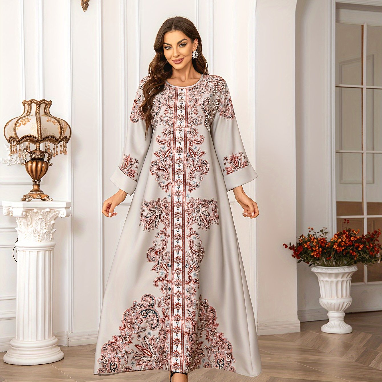 Women's Middle Eastern Abaya Jellabiya Dress -/MH