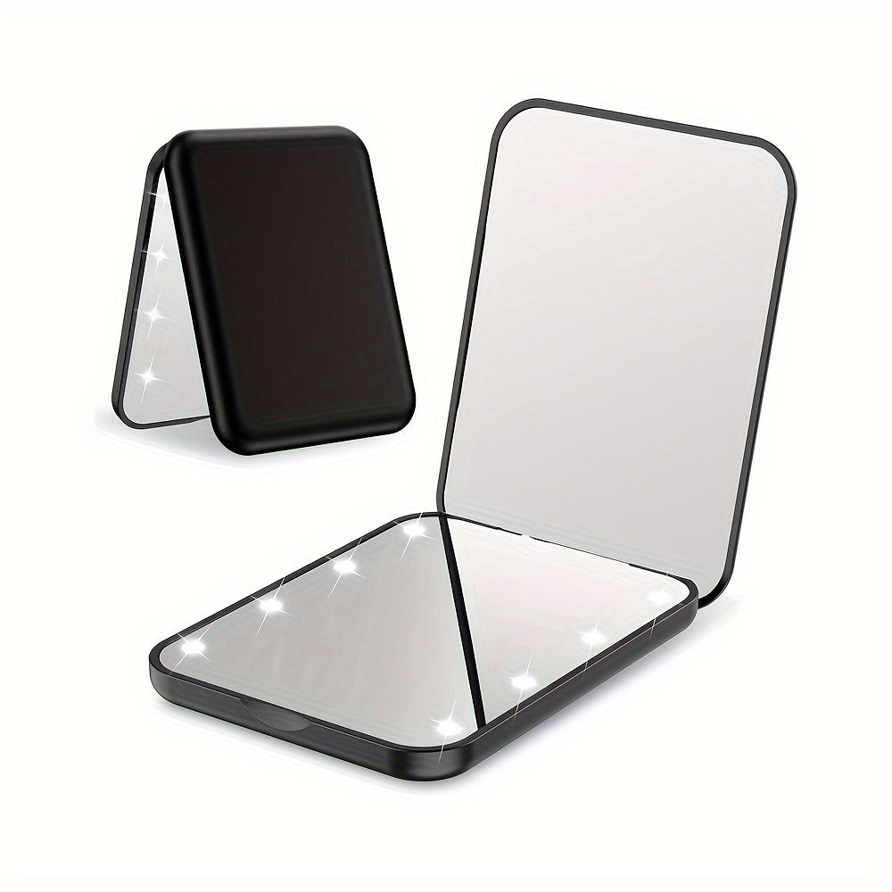 LED Pocket Makeup Mirror, 1X/3X Magnified LED Mini Compact