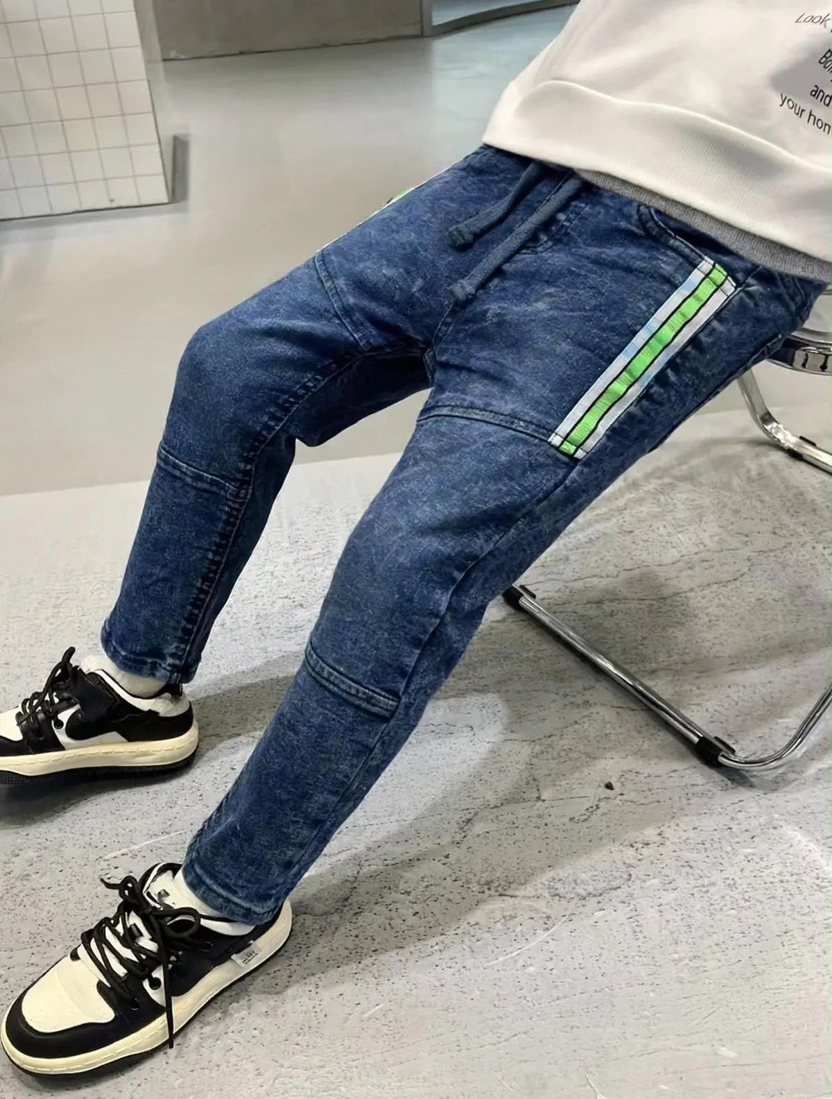 Children’s Blue Denim Jogger Jeans 7-12 Years - Relaxed Fit Jeans with Side Detail | MH