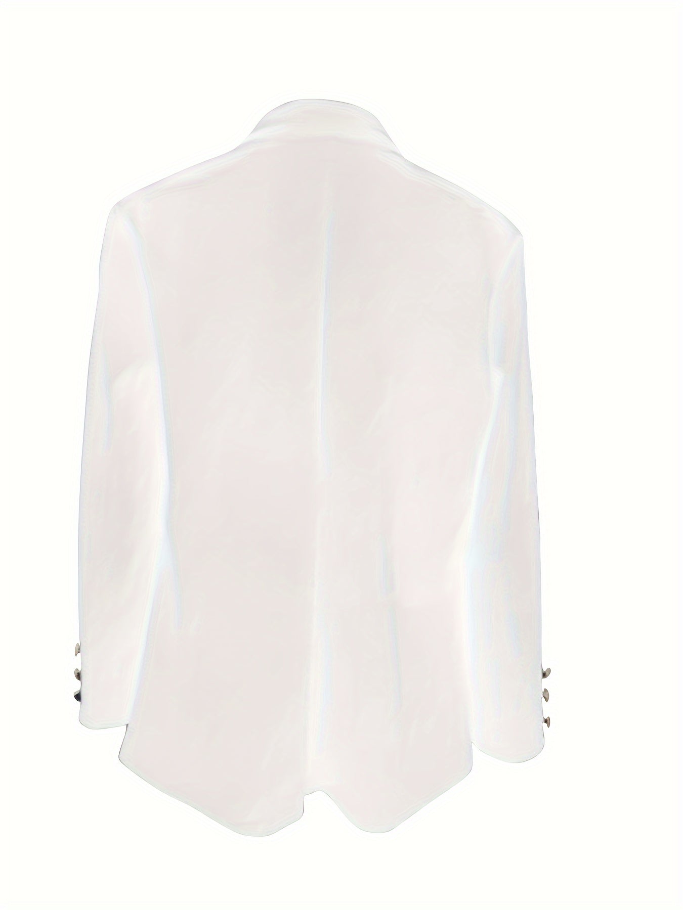 Solid Open Front Lapel Blazer, Elegant Button Decor Long Sleeve Blazer.
