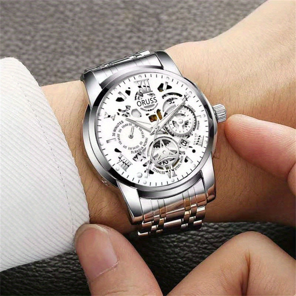 Elegant Quartz Men's Business Watch - Precision, Night Glow, Ideal Professional Gift, Durable & Stylish
