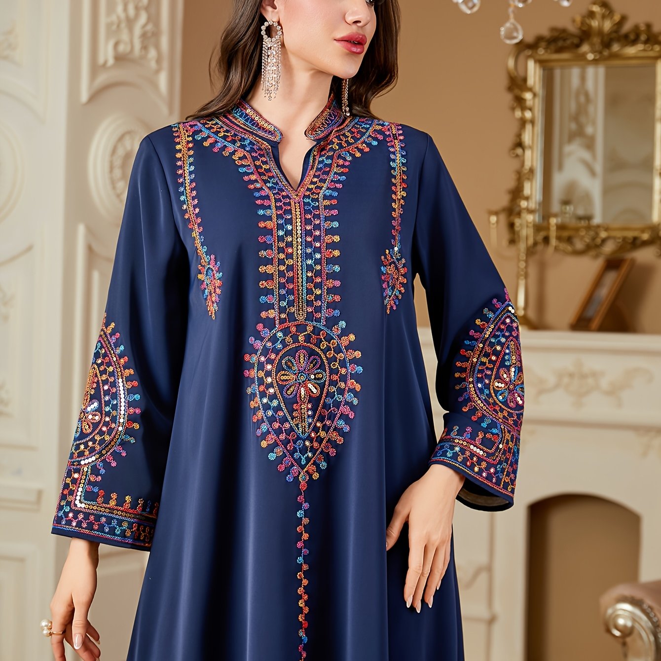 Elegant Long Sleeve Maxi Dress ./MH