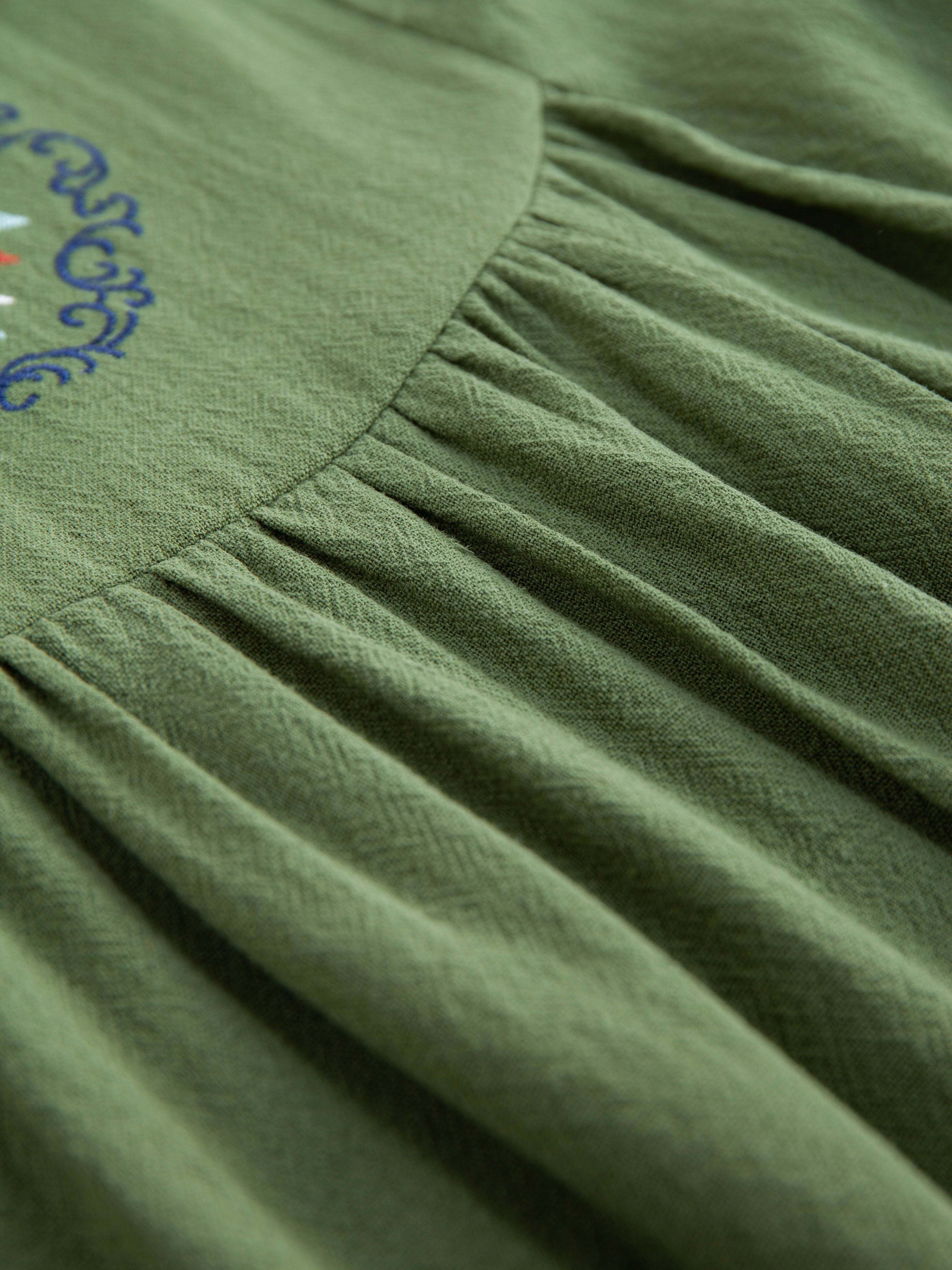 Embroidered V Neck Kaftan Dress, Elegant Half Sleeve .MH