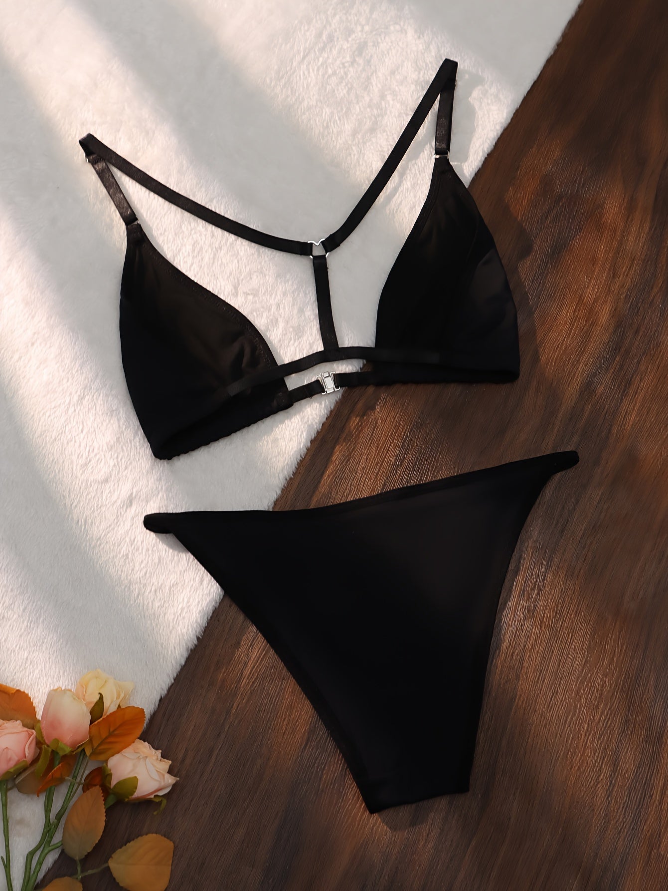 Sexy Lingerie Set, Leopard Print Front Closure Cami Bra & Panties, /MH