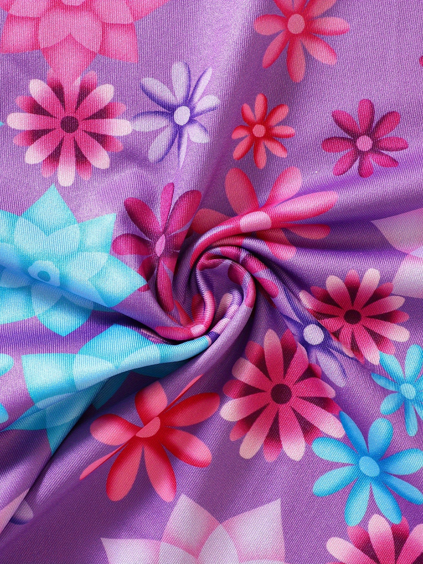 2 Pcs Girl's Onesie Swimsuit & Swimming Cap,