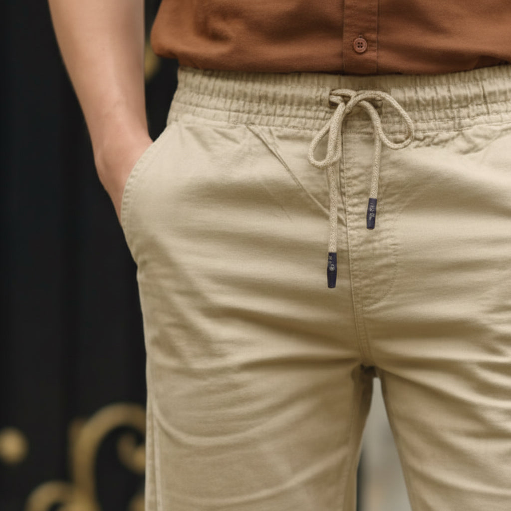 Men’s Beige Everyday Shorts 17 to 24 Years - Soft Fabric Casual Shorts with Pockets | MH