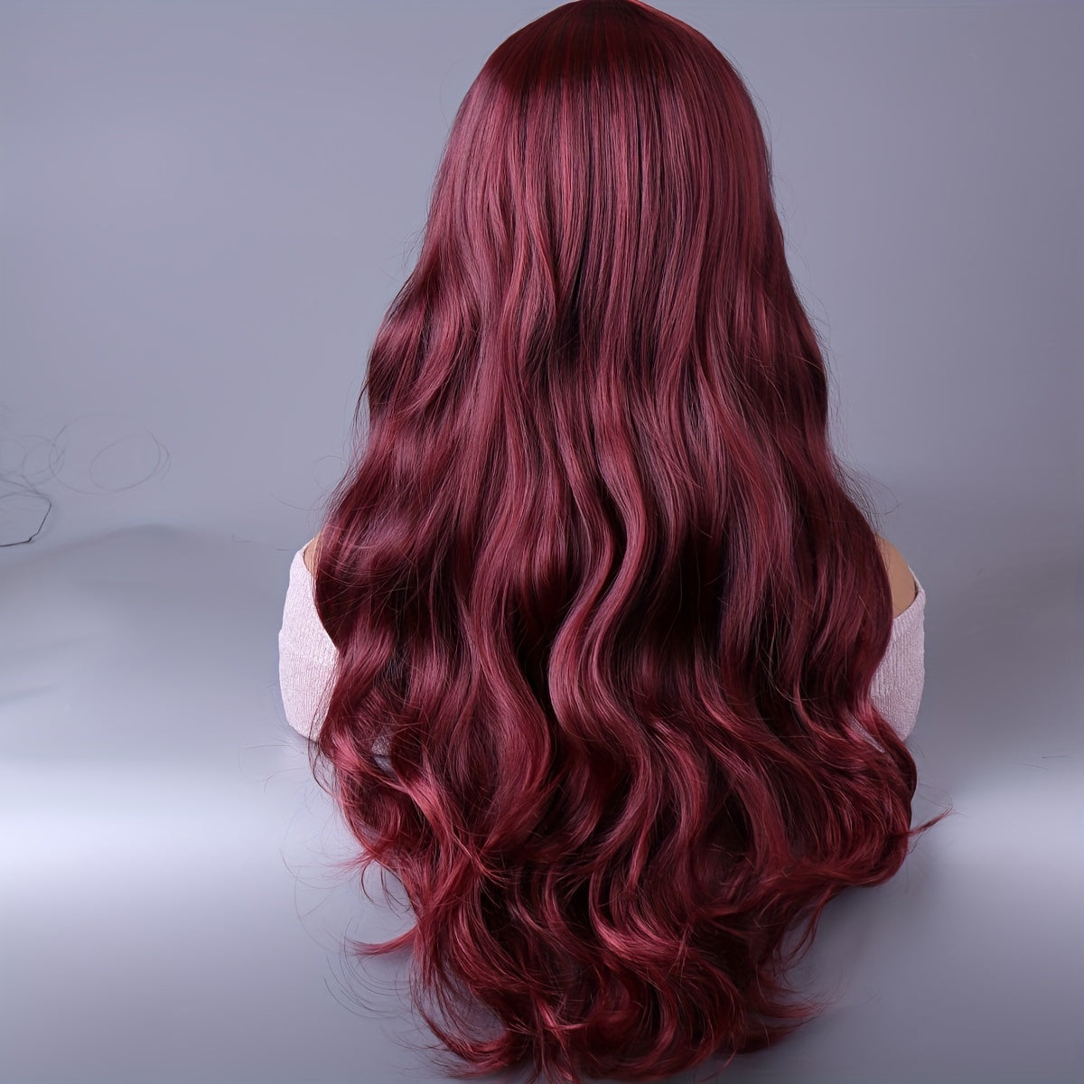 Long Reddish Brown Curly Wig With Bangs For Women Curly Wavy Wigs Synthetic Heat Resistant Fiber For Daily Party Cosplay Use