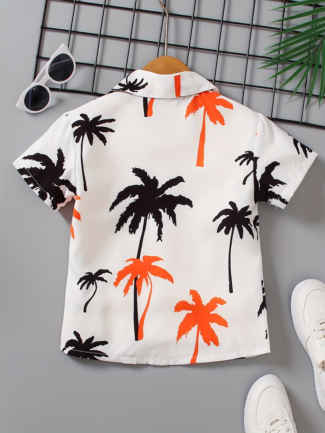 Boy's Hawaiian T-shirt Vacation Kids Round Neck .