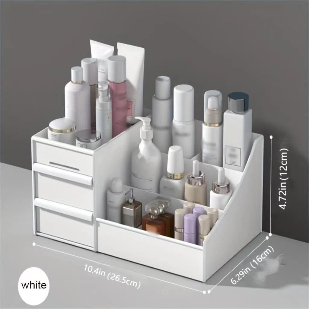 1pc Makeup Organizer With Drawers, Countertop Cosmetic Storage Box, Makeup Organizer Storage Box, Cute Bedroom Bathroom Organizer Drawers Countertop For Women And  ladies