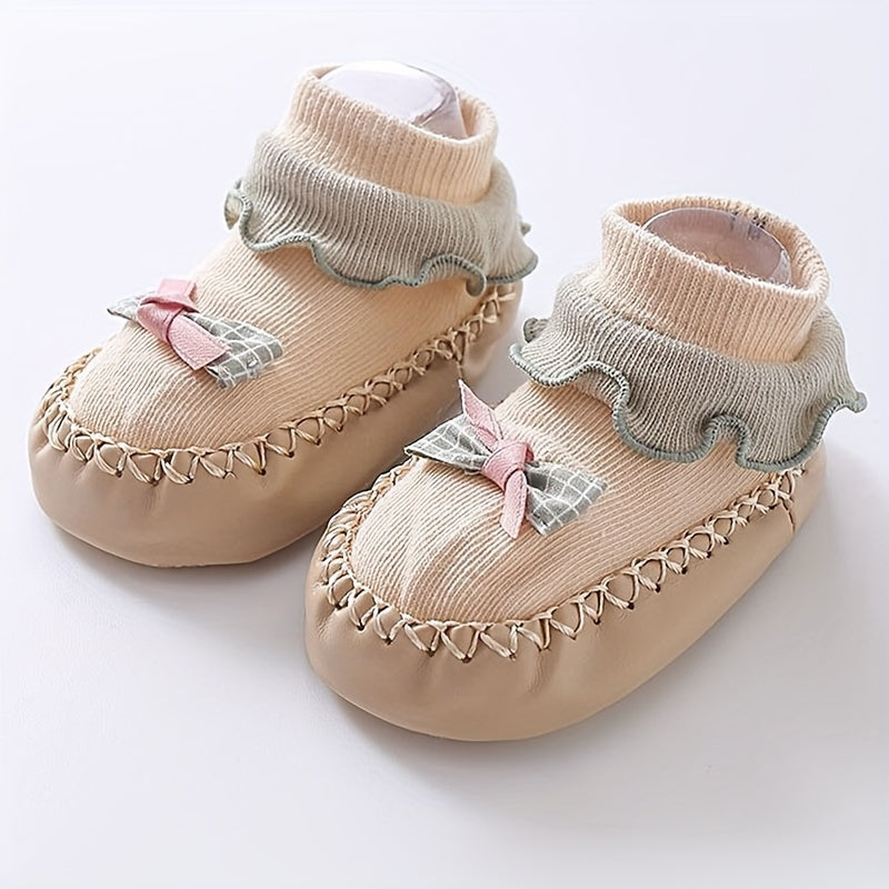 Spring And Autumn Cartoon Baby Leather Bottom Socks, /MH