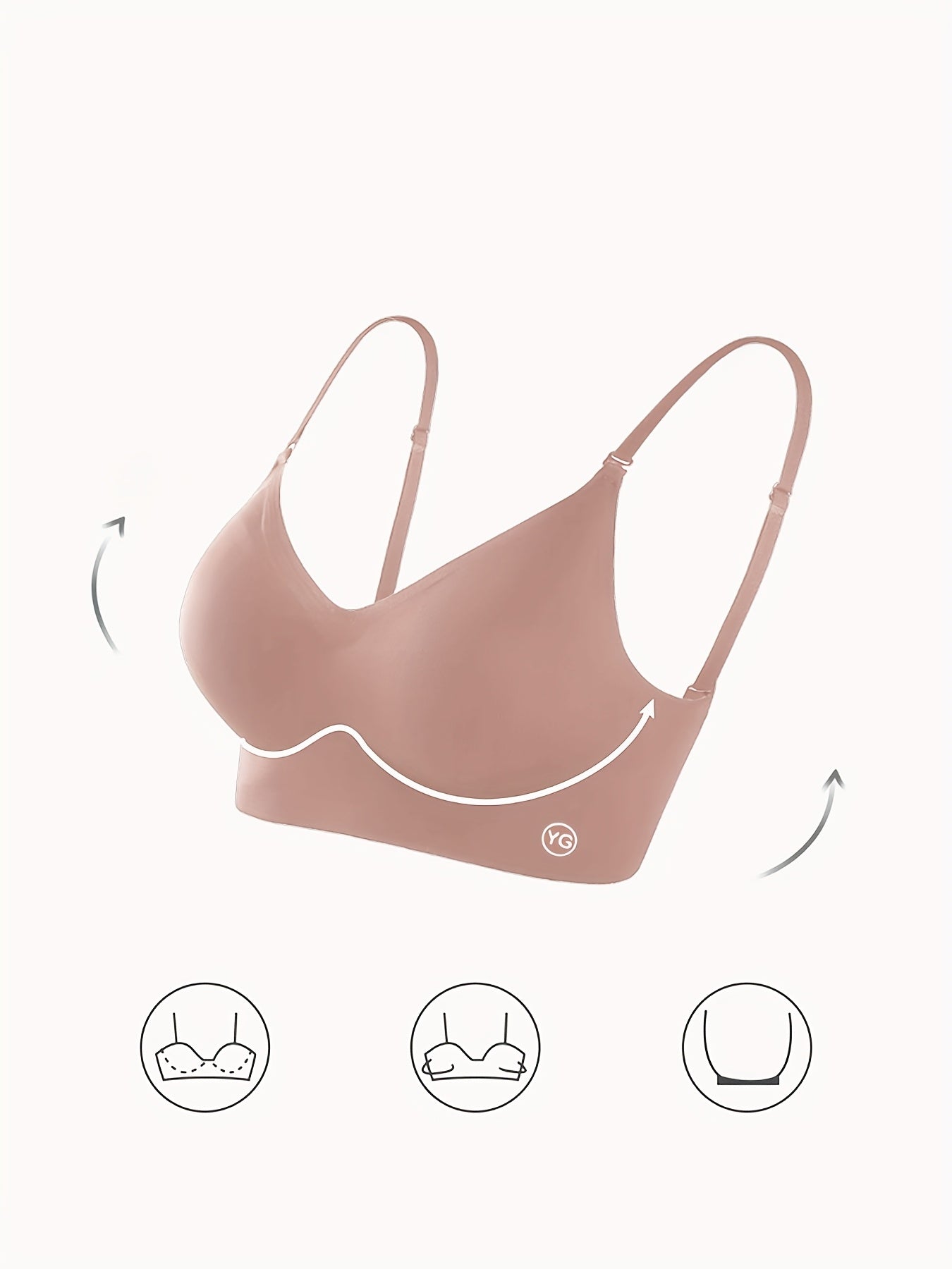 Women'S Sexy Seamless Push Up Bra, Polyamide 78% Spandex 22%, /MH