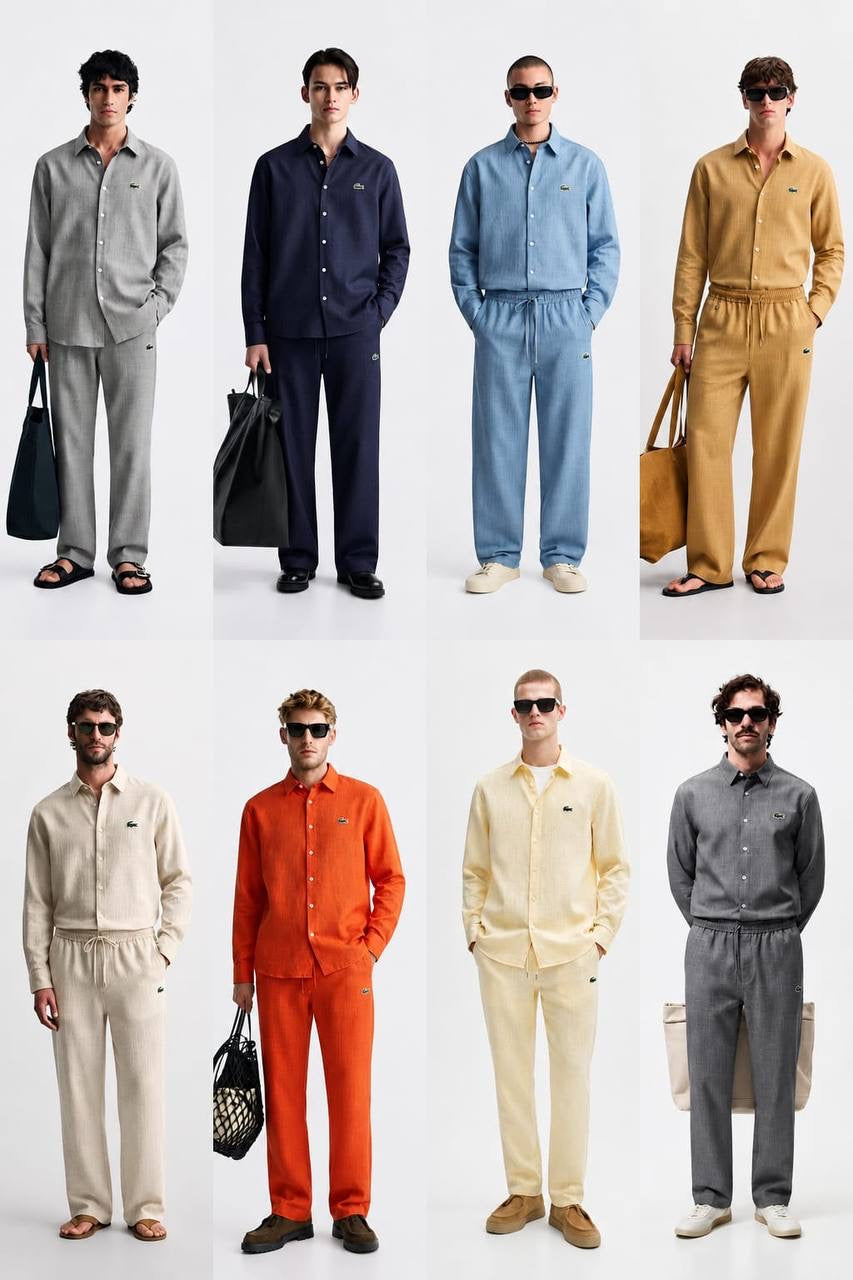 Men’s Premium Rich Linen Co-ord Set | Full Sleeve Shirt & Wide Leg Trouser | Luxury Seeta Set | M–XXL