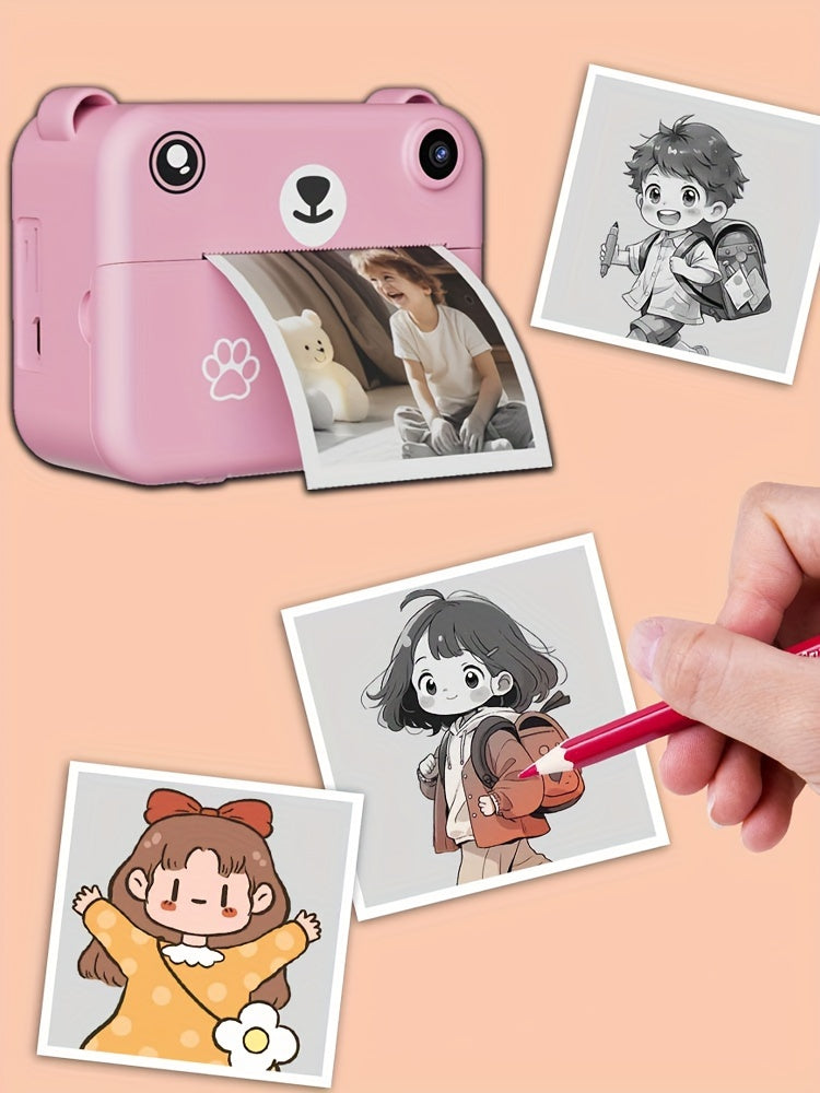Kids Instant Print Camera with USB Charging, 720p IPS Screen,