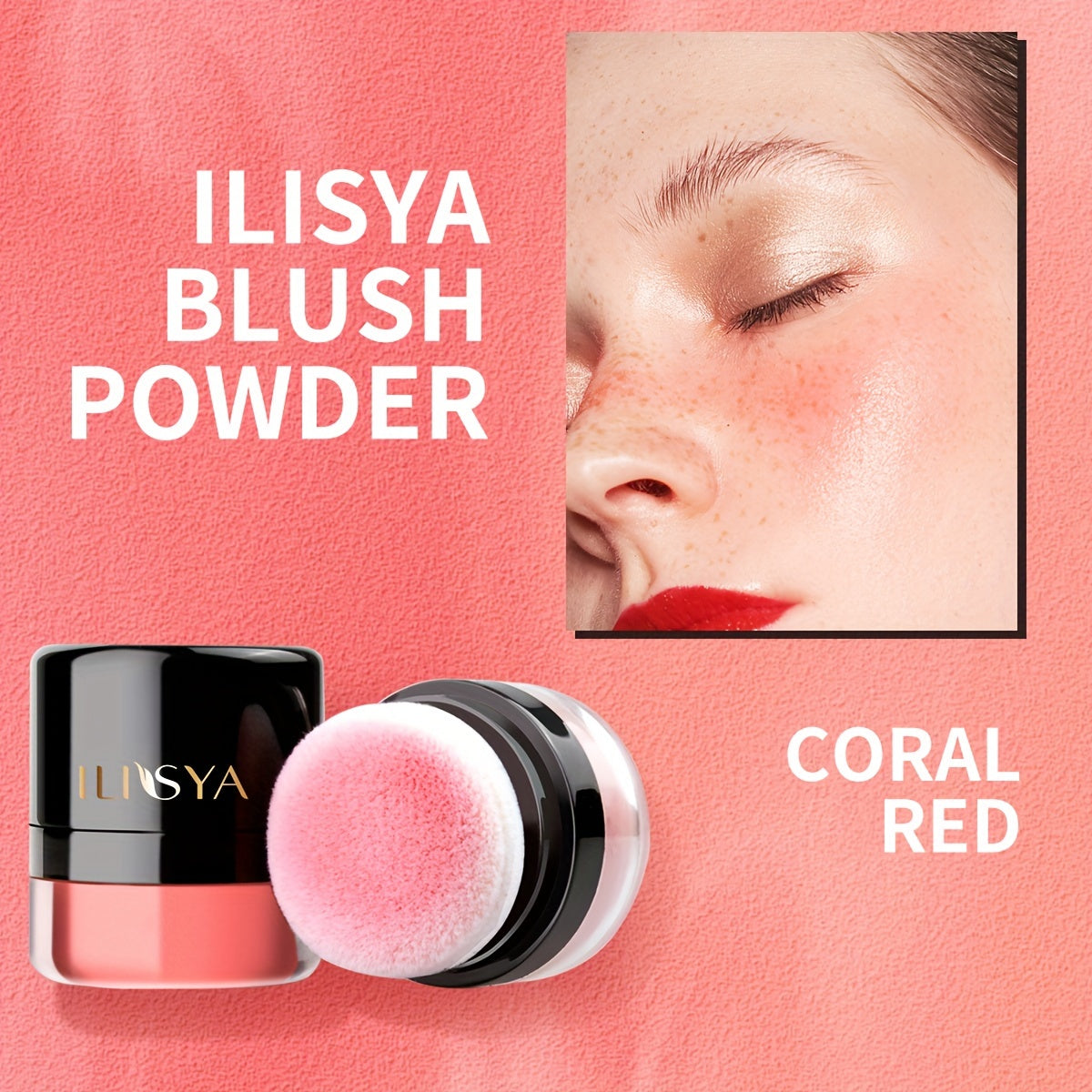 ILISYA Soft Face Blusher Powder Cheek Rouge Nourishing Nude Makeup .