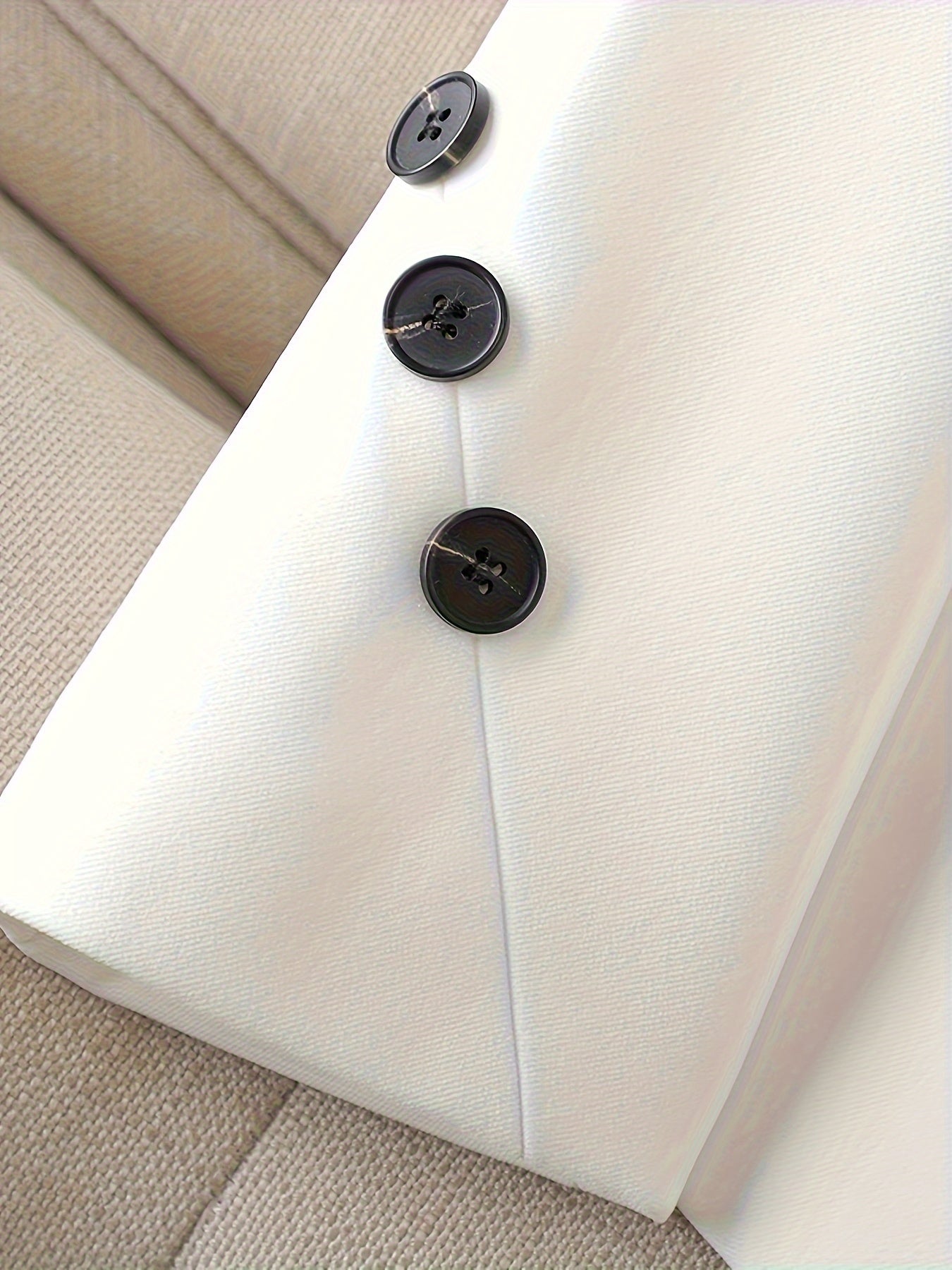 Notched Collar Button Front Blazer, Elegant Long Sleeve Blazer .