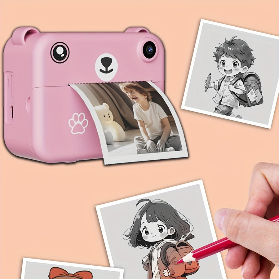 Kids Instant Print Camera with USB Charging, 720p IPS Screen,