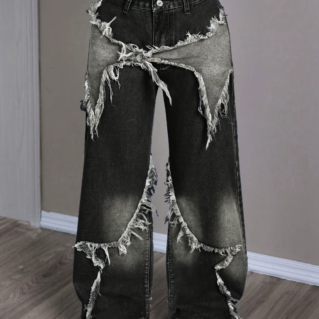 Women's Unique Design Loose Fit Jeans Without Belt