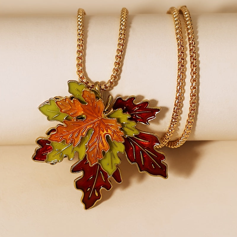 Stackable Maple Leaf Necklace Delicate Neck Jewelry Decorations .