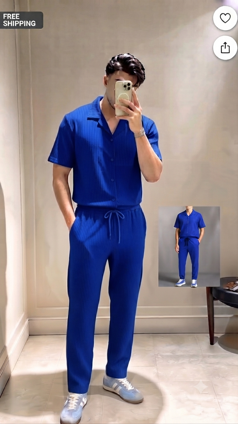 Men's Turkey Co-ord Oversized Polo + Pants Men Short Sleeve Tracksuit | Sizes M-XXL | Stitch by MH