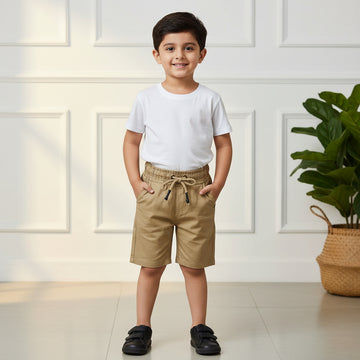 Toddler & Boys Beige Cargo Shorts 1 to 8 Years - Comfortable Casual Shorts with Pockets | MH