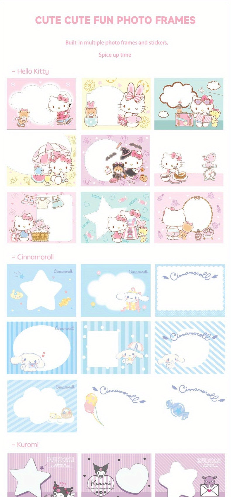 Sanrio Cinnamoroll HelloKitty X1 Digital Camera Front And Back HD